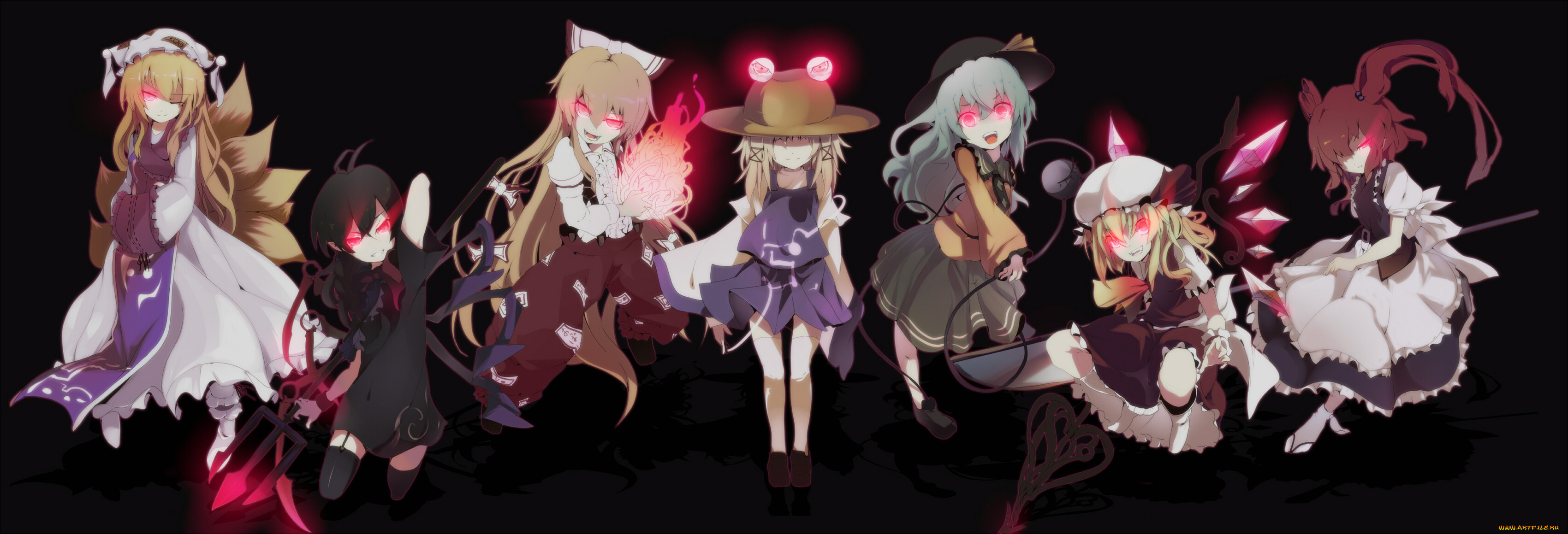 by ogipote, , touhou, fujiwara, no, mokou, komeiji, koishi, houjuu, nue, onozuka, komachi, moriya, suwako, yakumo, ran, flandre, scarlet